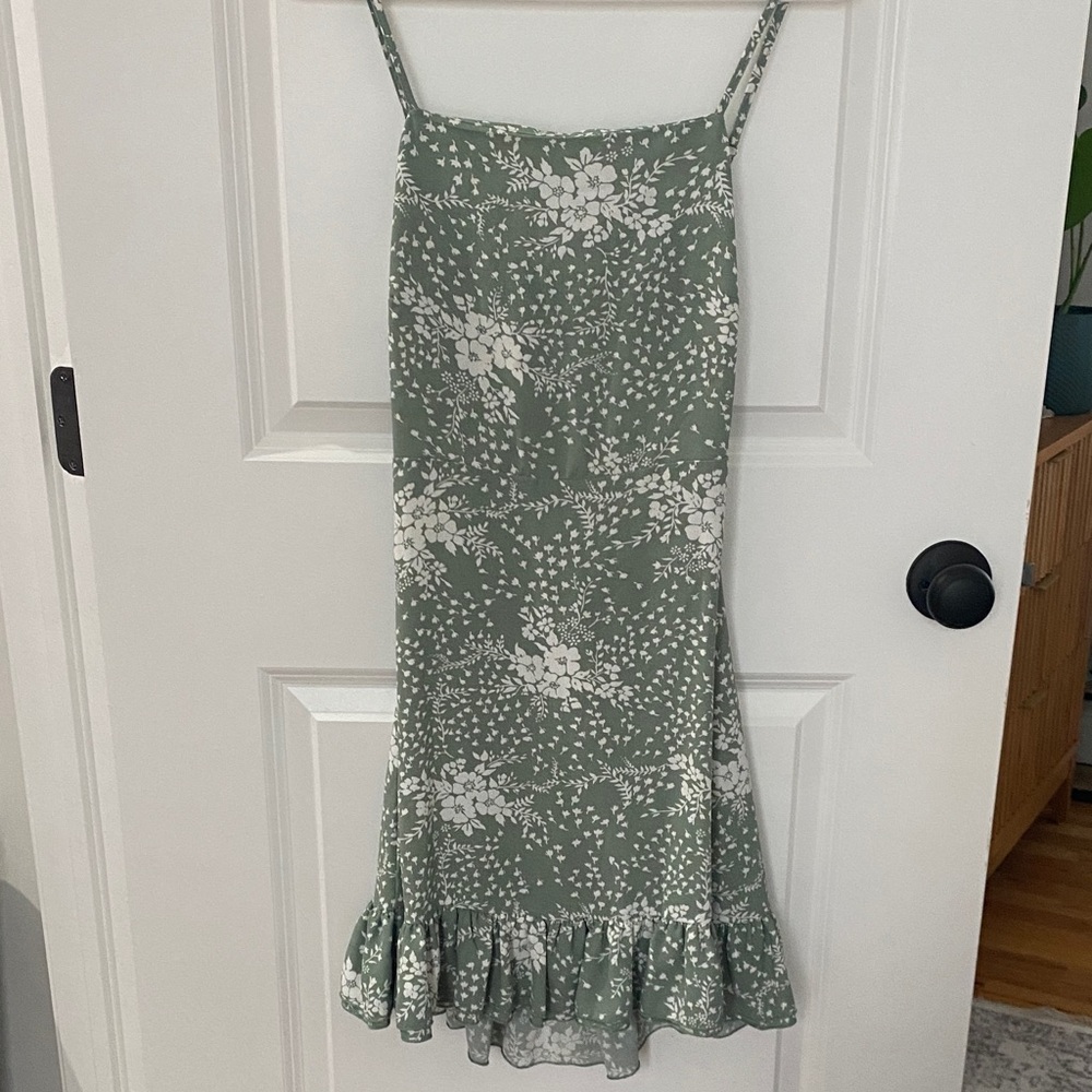 Misguided Floral Green Summer Dress